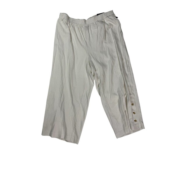 Jones New York Womens Crop Pants With Elastic Waist Band Stretch White Size 2X - Picture 1 of 16